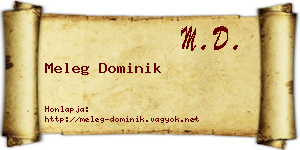 Meleg Dominik névjegykártya